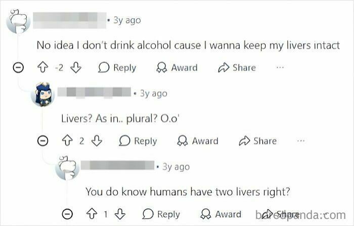 Reddit conversation revealing cringe and hilarious moments of people being wrong about human anatomy.