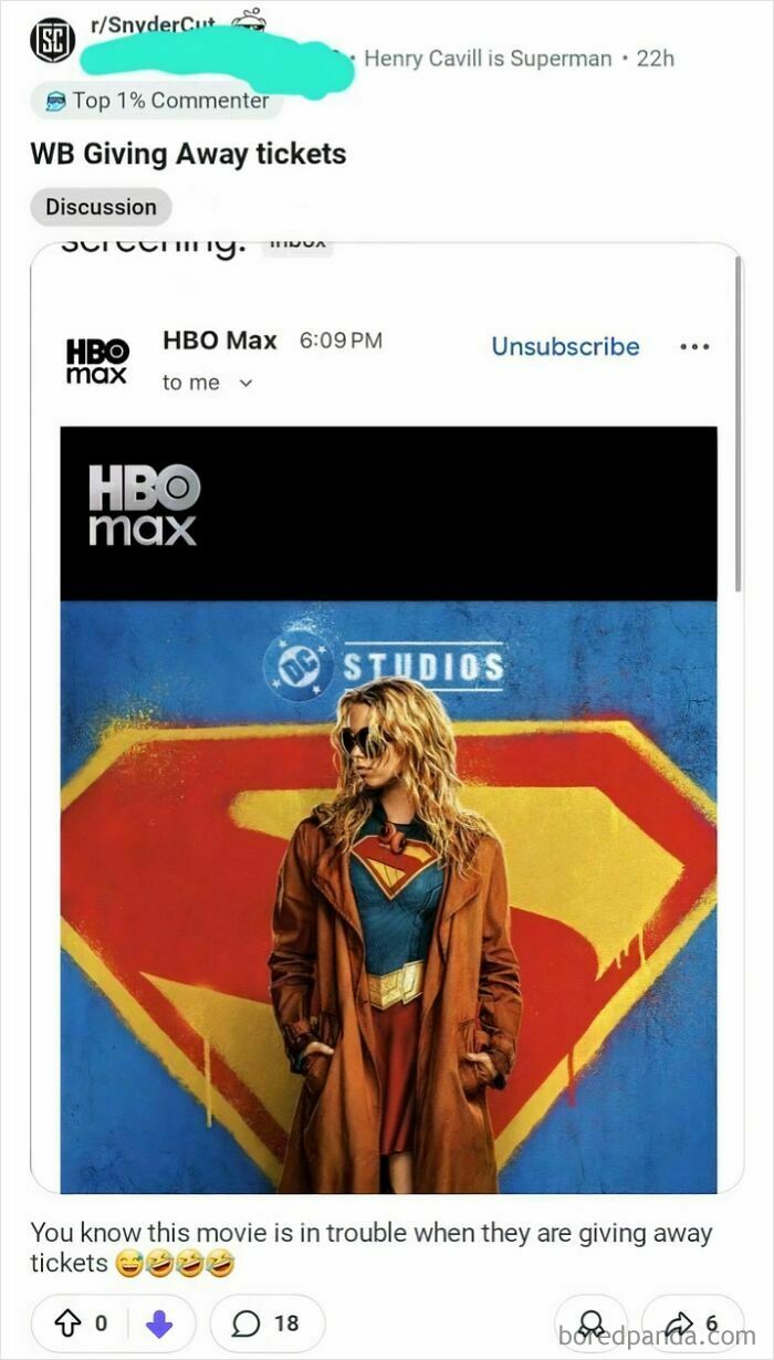 A cringe moment, someone being wrong about HBO Max giving away WB tickets for a Superman movie.