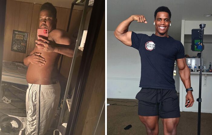 An ugly duckling transformation: A man's weight loss and fitness journey, showcasing his incredible transformation.