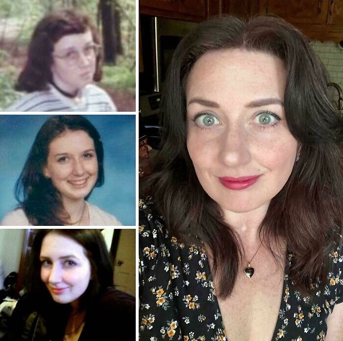 A multi-panel image displaying an incredible ugly duckling transformation with new pics.
