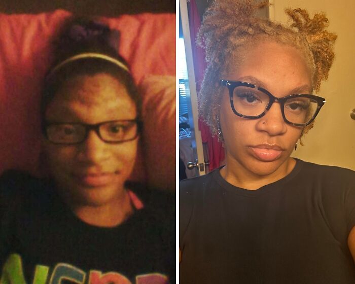 An incredible transformation shows a young woman changing from an ugly duckling to a confident adult.