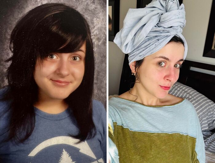 An ugly duckling undergoes an incredible transformation, from a young girl with dark hair to an adult with a hair wrap.