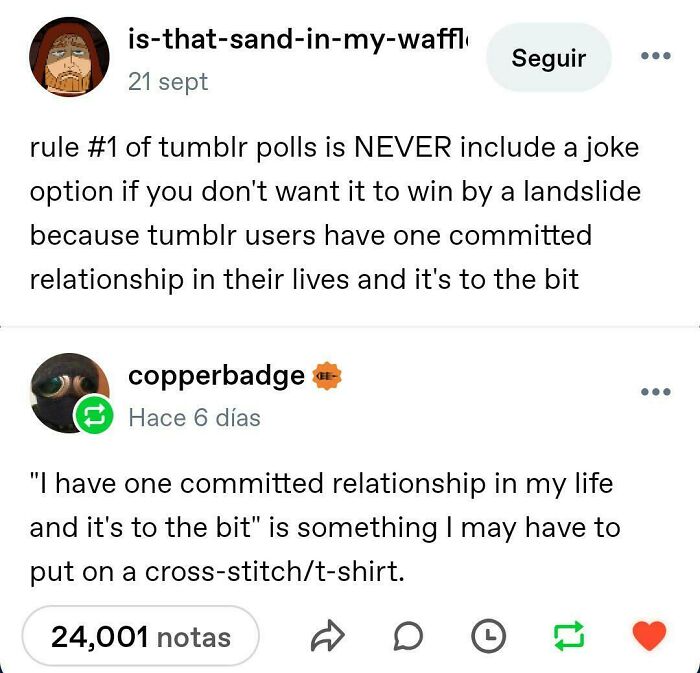 A Tumblr post about funny Tumblr polls and committed relationships, one of the best things shared on Tumblr.