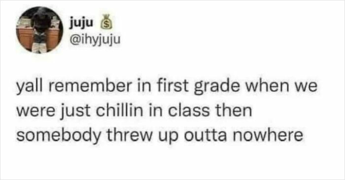 A social media post about a first-grade class, a nostalgic meme reminding '90s kids of childhood moments.