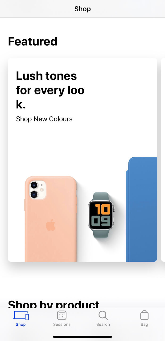 A smartphone screenshot showing a product advertisement with the word 'look' misspelled as 'loo k', indicating a design fail.