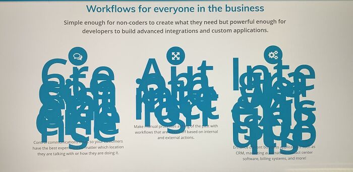 A business slide with overlapping and unreadable text, exemplifying poor Design Fails in presentation.