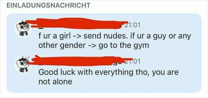 A screenshot of a Reddit chat about Funny Internet Moments and weird internet moments.