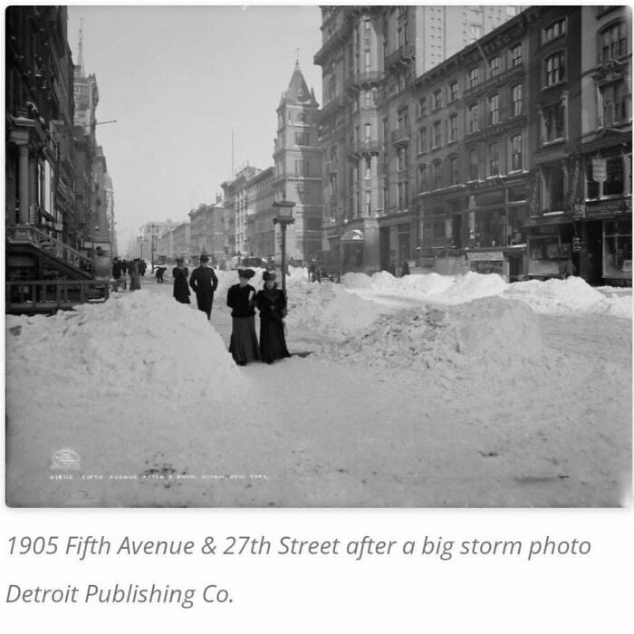 1905 Fifth Avenue & 27th Street after a big storm, a rare and fascinating photo of American history.