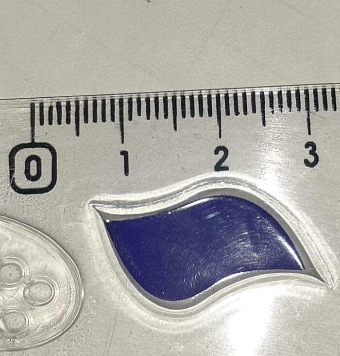 A ruler and a small blue object, representing a mildly infuriating obstacle.