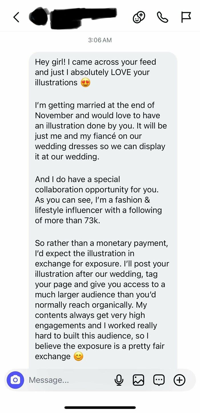 Influencer Bride Thinks She’s Entitled To A Free Artwork