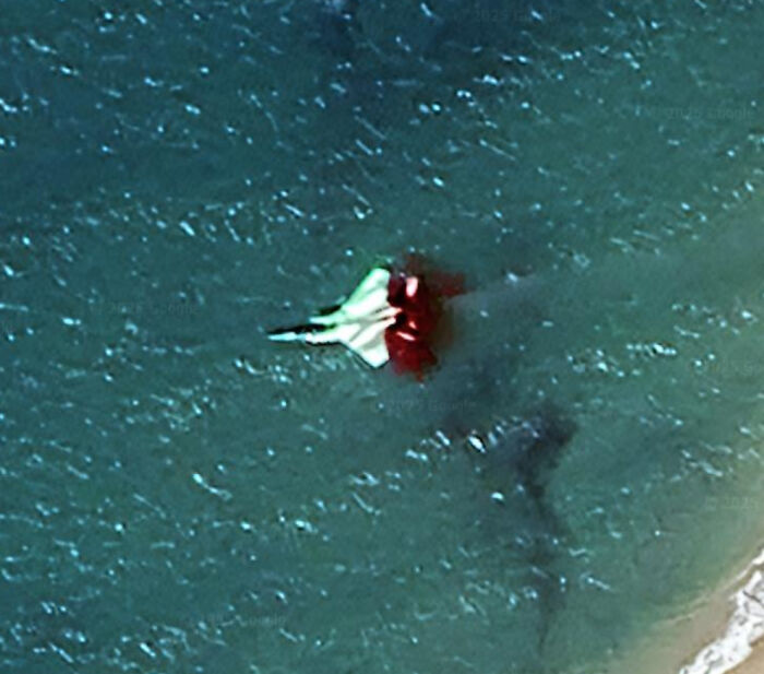 People found odd things on Google Maps, like a crashed plane in the ocean, a mysterious sight.
