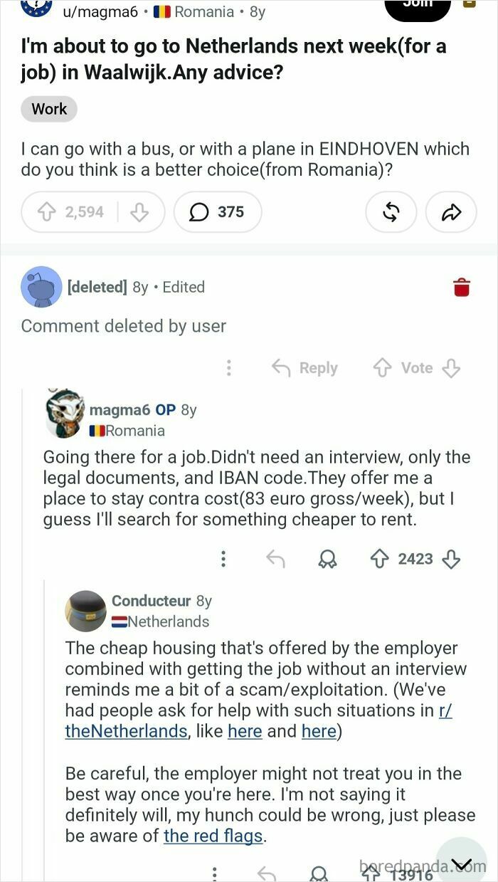 Advice for moving to the Netherlands for a job, showcasing helpful hall of fame comments.