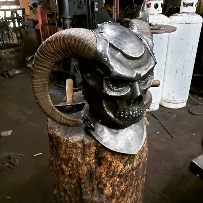 A Skull Mask My Dad Finished Earlier This Week. Client Was Very Specific About What He Wanted So It Ended Up In The Shop For About 6 Months. Well Worth The Time Though