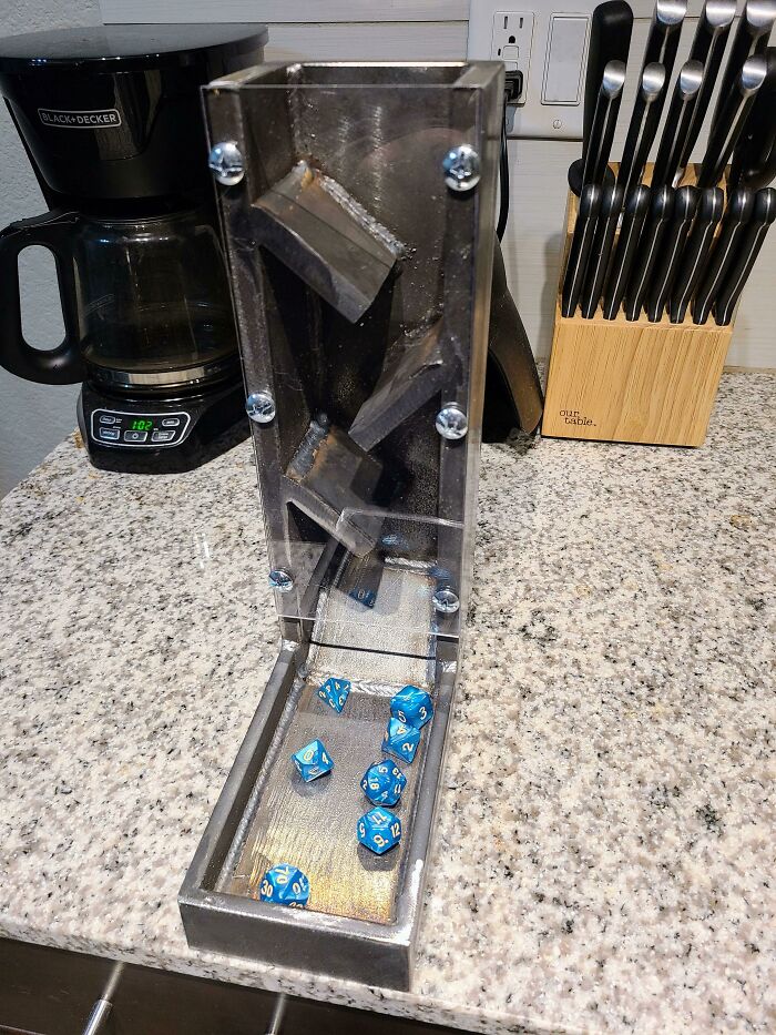 Friend Wanted A Dice Tower For D&d But Didn't Specify What Material. I Assume She Wanted 1/2" Steel