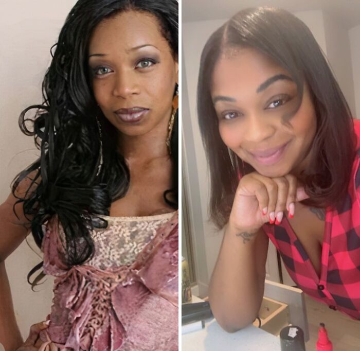 Two women, one with long dark curly hair and another with straight dark hair, both beautiful and confident, showing celebrity they look like.