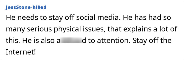 A comment on Perez Hilton needing to stay off social media, connecting to his heartbreaking question.