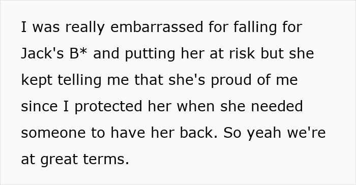 The kind bestie is protected, reinforcing their bond as the relationship unravels due to the BF's dark secrets. The kind bestie is protected, reinforcing their bond as the relationship unravels due to the BF's dark secrets.
