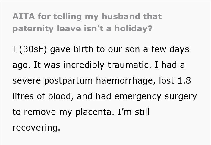 Guy Treats Paternity Leave Like A Vacay, Wife Feels Abandoned After He Ditches Her And Baby In NICU Guy Treats Paternity Leave Like A Vacay, Wife Feels Abandoned After He Ditches Her And Baby In NICU