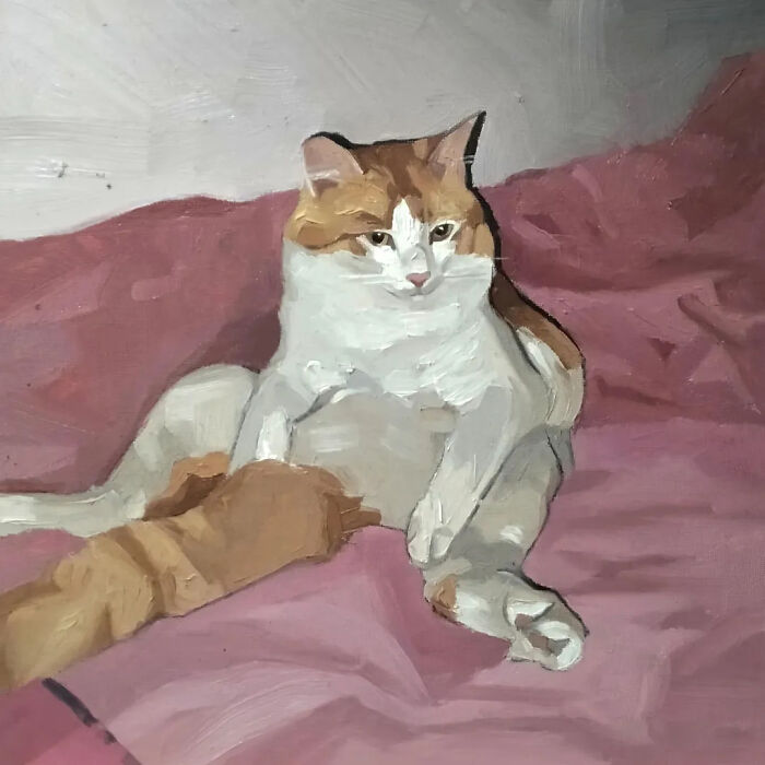 32 New Hilariously Absurd Oil Paintings That Turn Internet Cats And Viral Chaos Into Fine Art