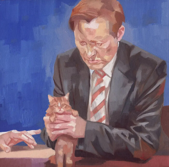 32 New Hilariously Absurd Oil Paintings That Turn Internet Cats And Viral Chaos Into Fine Art