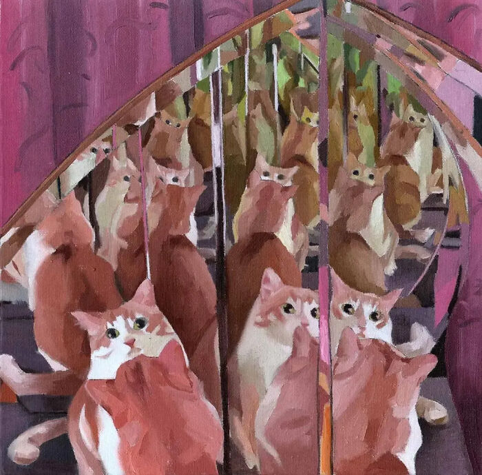 32 New Hilariously Absurd Oil Paintings That Turn Internet Cats And Viral Chaos Into Fine Art