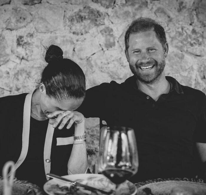 Meghan Markle and Prince Harry laughing together, a rare moment compared to the birthday post details. Meghan Markle and Prince Harry laughing together, a rare moment compared to the birthday post details.