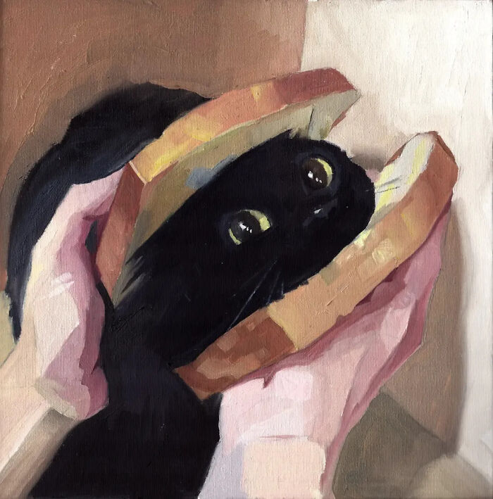 32 New Hilariously Absurd Oil Paintings That Turn Internet Cats And Viral Chaos Into Fine Art