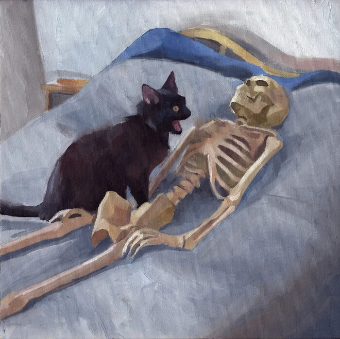 32 New Hilariously Absurd Oil Paintings That Turn Internet Cats And Viral Chaos Into Fine Art