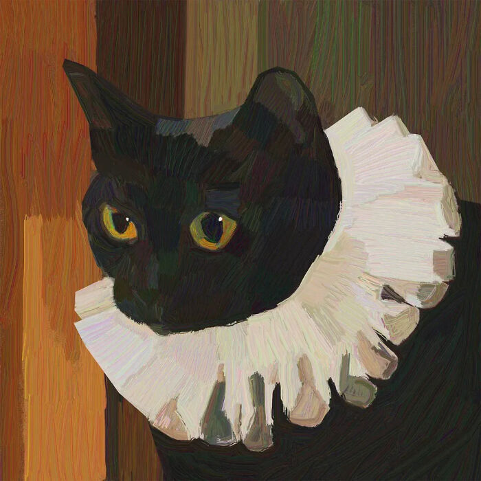 32 New Hilariously Absurd Oil Paintings That Turn Internet Cats And Viral Chaos Into Fine Art