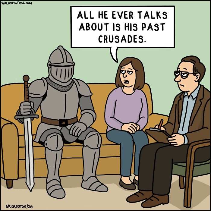These 30 Single-Panel Cartoons Find The Humor In People Acting Way Too Calm During Absolute Chaos