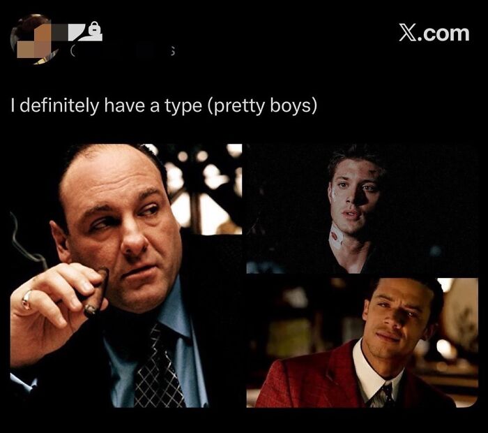 Funny memes showing a collage of three men, labeled as pretty boys, from various movies or TV shows.