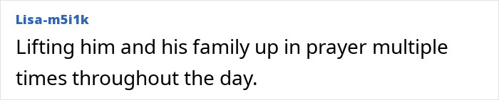 Lisa-m5i1k lifts Perez Hilton and his family in prayer, supporting him during his hospital stay.