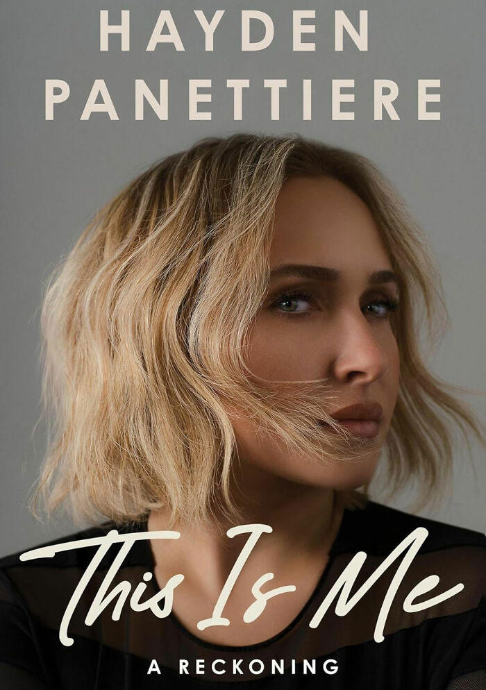 Book cover titled This Is Me by Hayden Panettiere, featuring a close-up of her face. Book cover titled This Is Me by Hayden Panettiere, featuring a close-up of her face.