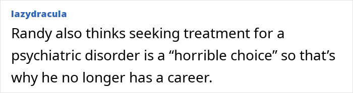 A screenshot of a comment discussing Randy Quaid and his career post bizarre rant. A screenshot of a comment discussing Randy Quaid and his career post bizarre rant.