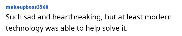 A comment from makeupboss3568 on Google Maps revealing the truth, expressing sadness but appreciating technology's help in solving the vanishing.