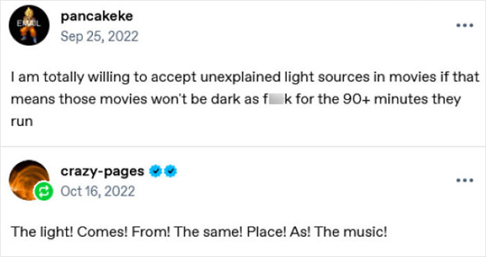A Tumblr post discussing movie lighting preferences to avoid dark scenes. Best Things Shared On Tumblr.