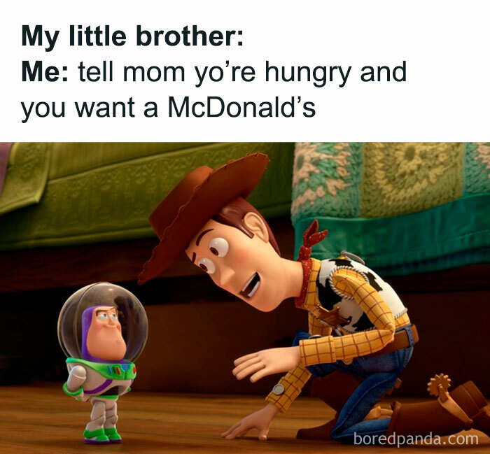 A '90s meme showing Woody from Toy Story talking to Buzz Lightyear. Hilarious '90s Memes.