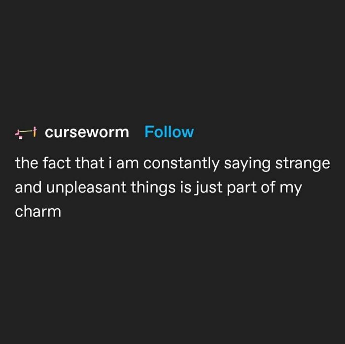A Serotonin meme text post about someone's strange and unpleasant things being part of their charm.