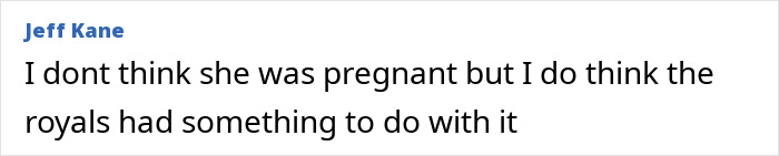 A social media comment from Jeff Kane on the Princess Diana secret pregnancy and royal conspiracy theory. A social media comment from Jeff Kane on the Princess Diana secret pregnancy and royal conspiracy theory.