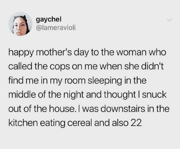 Twitter post by a parent, detailing a humorous wrong way to solve a problem with overprotective parenting.