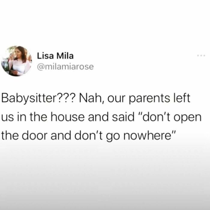 A social media post by Lisa Mila about parents leaving children alone, a relatable 'Meme Queen' moment.
