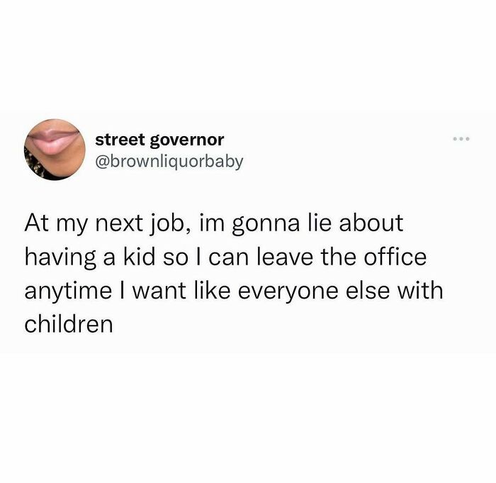 A meme queen post showing a relatable therapy session with jokes about lying about having a kid to leave work.