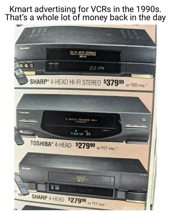 A Kmart ad for VCRs from the 1990s, showcasing vintage electronics that bring nostalgia to people.