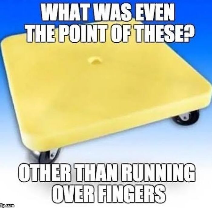 A yellow scooter board, a pure nostalgia gem that brings back Saturday mornings.