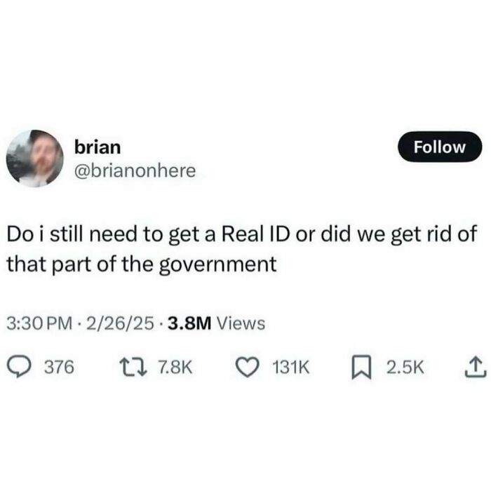A serotonin meme tweet from brian asking about getting a Real ID for comfort.
