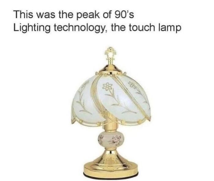 A vintage touch lamp, representing 90s lighting technology, a pure nostalgia gem.