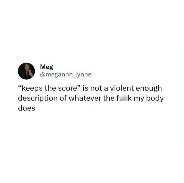 A social media post about a body keeping score in a not-so-gentle way, a serotonin meme for comfort.