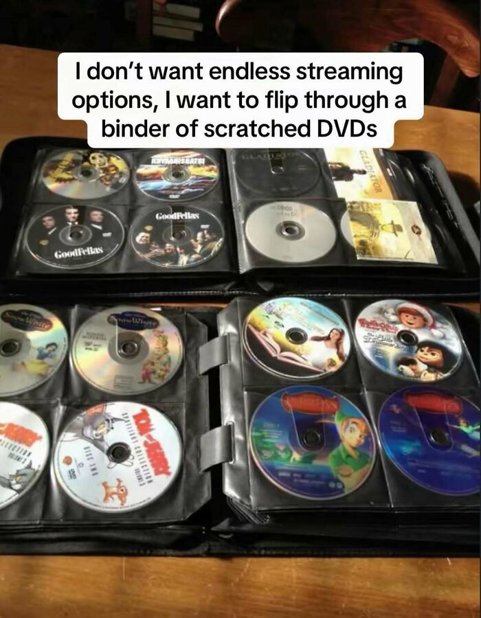 A binder full of DVDs, bringing nostalgia to people who experienced the magic of the 90s and 00s.