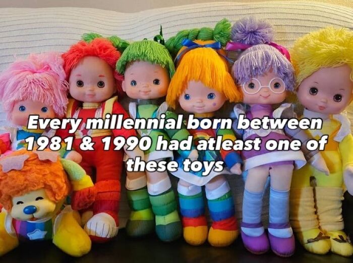 A group of colorful Rainbow Brite dolls, pure nostalgia gems for Saturday mornings.