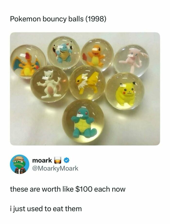 Pokemon bouncy balls from 1998, a nostalgic item for those who experienced the magic of the 90s and 00s.